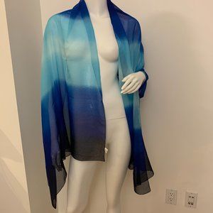 37" x 70" Blue Ombre Polyester Scarf